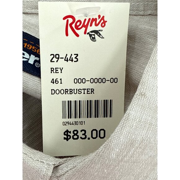 Reyn Spooner Mens Beige‎ Linen Blend Button-Up Shirt Dual Front Pockets - Picture 8 of 10